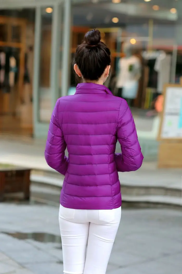 M-8XL White Duck Down Jacket for Women Winter Warm Down Coat Light Weight 2023 New Stand Collar Pocket Zipper Casual Outerwear