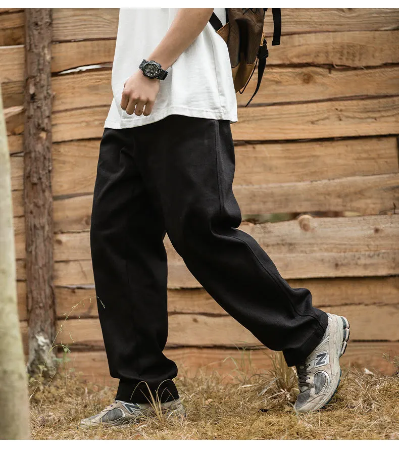 Retro wash casual pants loose worn casual workwear foundation pants joggers men trousers