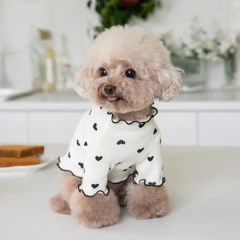 Ropa interior bordada para mascotas, chaleco para el hogar, oso, Waffle, perro, gato, Yorkshire, Schnauzer, maltés, otoño e invierno, Año Nuevo,