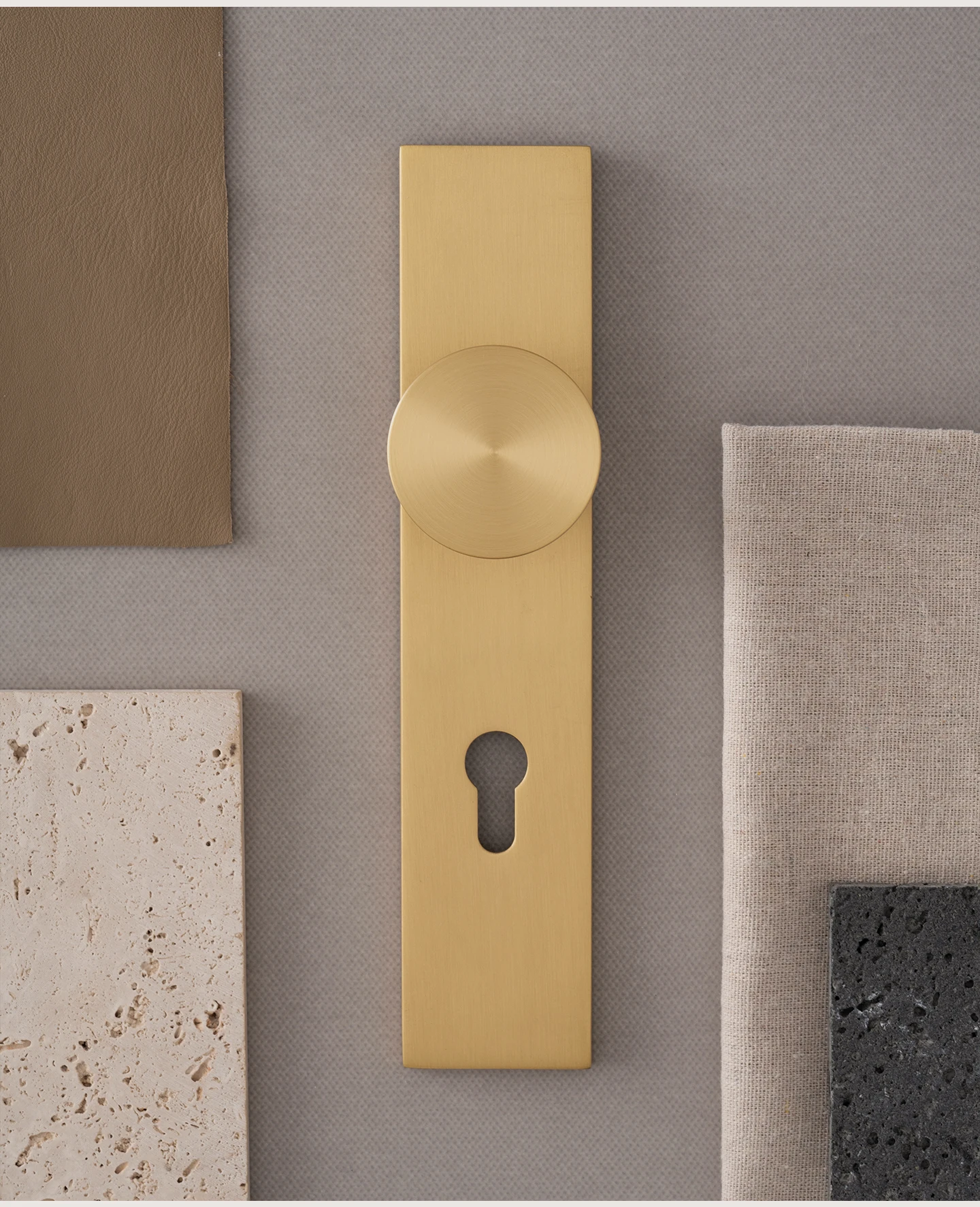 DOOROOM Messing-Türschloss-Set, Panelschlösser, integrierte Schlösser, Innentürschloss, dekoratives Schloss, Durchgangsschloss, Türgriff – Detail 3
