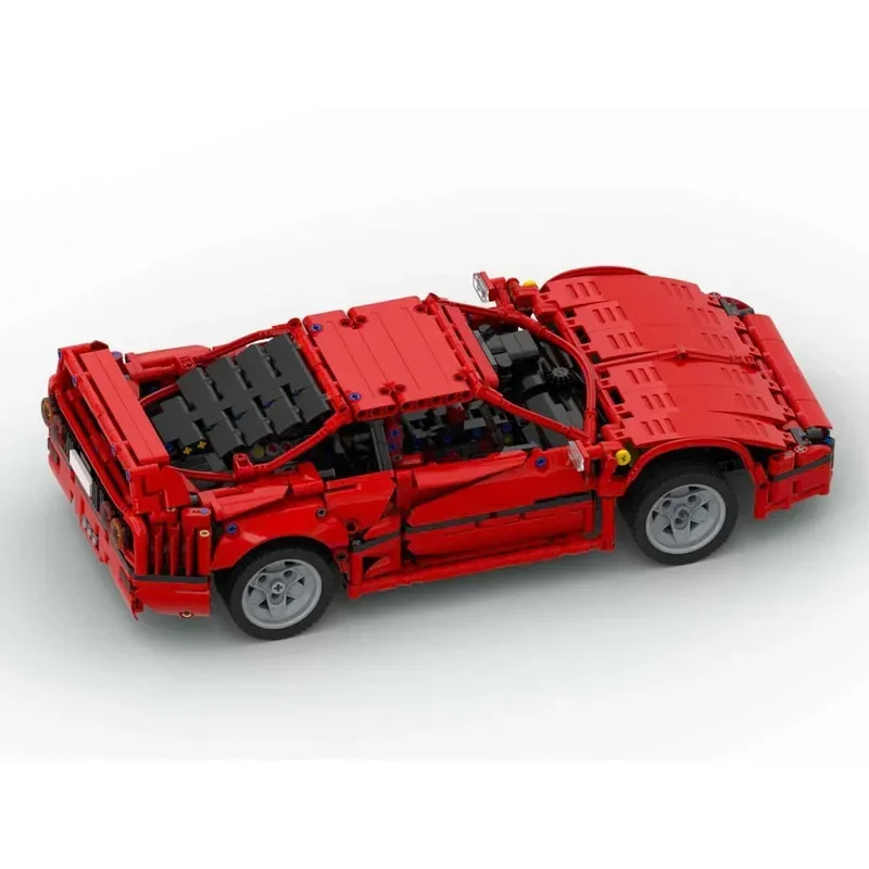 MOC-190464 rosso nuovo F40 Supercar Building Block modello 1433 parti compleanno per bambini educazione Building Blocks regalo giocattolo