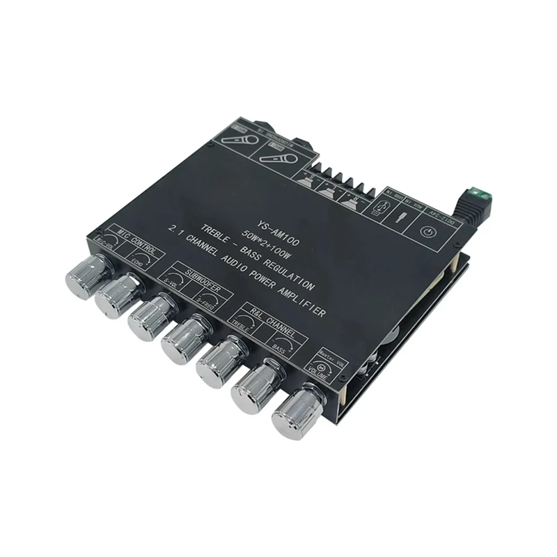 YS-AM100 KTV High Power Audio Amplifier Board Microphone Sound All-In-One 2.1 Channel TPA3116D2 Amplifier Board