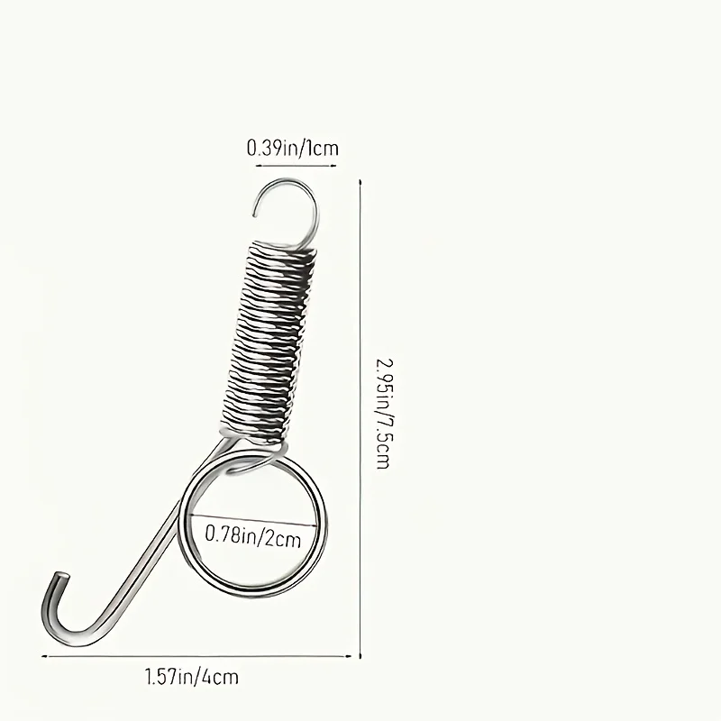 20PCS Stainless Steel Spring Lock Hook, Circlip, Spring Hook, Used for Pet Cages - Security Lock, Easy to Operate with One Hand,