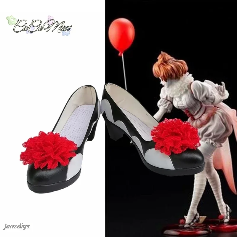 Filme palhaço pennywise cosplay traje de halloween meninas roupa horror lolita vestir-se feminino vestido de fantasia festa de carnaval conjunto completo