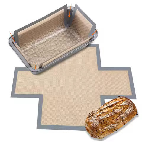 Revestimientos de Silicona para Pan, Tapete para Hornear Pan Antiadherente Reutilizable para Sartenes de Pan de 9.5 x 5 Pulgadas o 1.5 lb, Resistente al Calor
