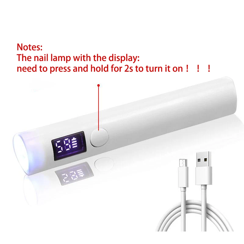 Portable Nail Dryer UV LED Lamp For Manicure 3W Quick Dry USB Nail Dryer Machine For Curing All Nail Gel Rechargeable Nail Tool