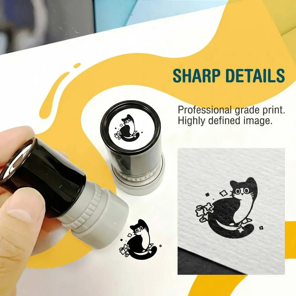 

Набор из 6 штампов в виде черных кошек: милые мультяшные штампы в форме животных для дневников, коллажей и декора.