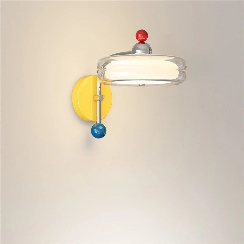Memphis Minimalist Children's Bedroom Bedside Wall Lamp, Modern Creative Colorful Background Wall Decorative Lamp