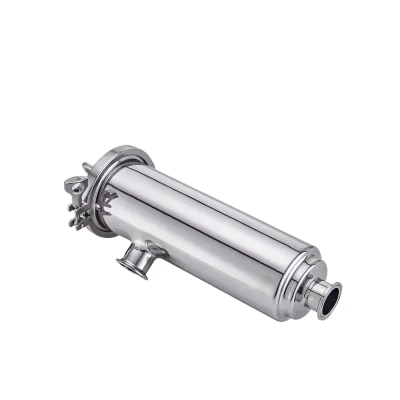 Sanying 304 Sanitary Stainless Steel Straight Filter Cast Polished Tri Clamp Low Pressure Beer Fluids Pipe Fittings 1 Piece