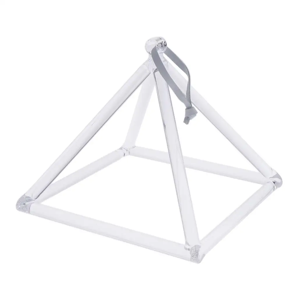 Crystal Singing Pyramid Quartz Musical Instrument Meditation Accessory for Yoga Home Decor