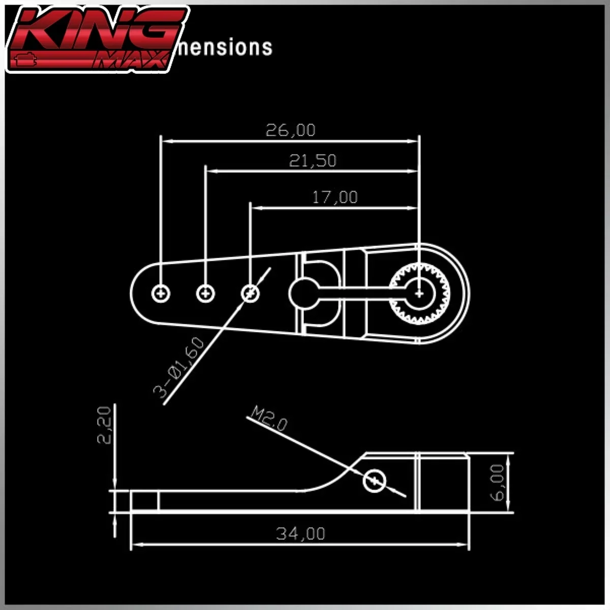 Kingmax HC20M 20KG 54g Mini servo digital coreless de alto desempenho com engrenagens de metal de casco de alumínio CNC