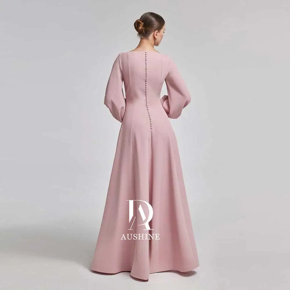 Aushine Customized Birthday Evening Dress Floor Length Full Sleeves Summer Elegant Wedding Party Gowns For Women Arab 2024