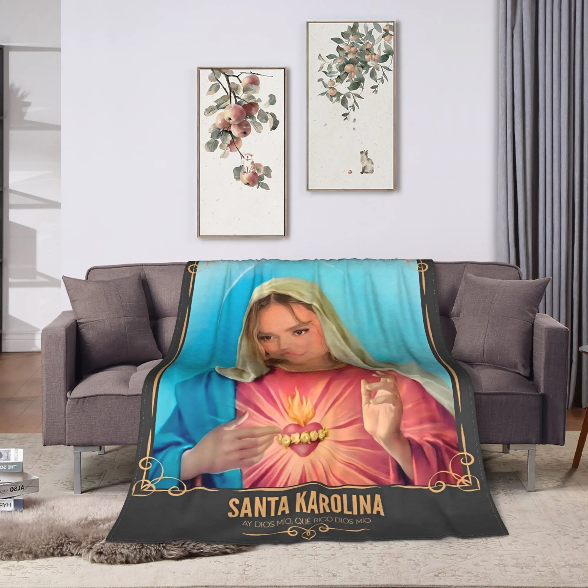 Santa Manana Sera Bonito Karol G Warm Soft Blanket Travel Plush Throw Blanket Funny Living Room Flannel Bedspread Sofa Bed Cover