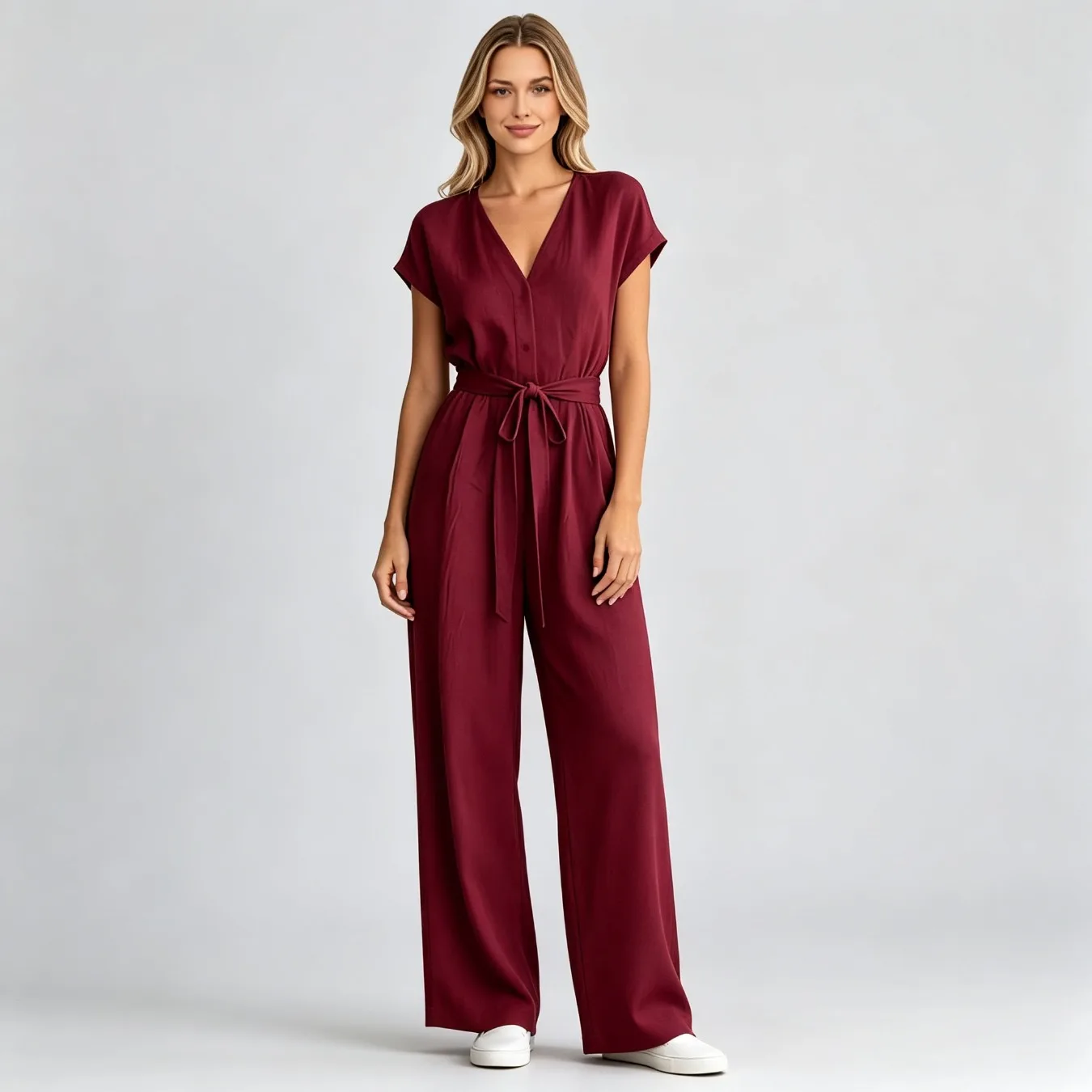 Loose Wide Leg Long Sleeve Womens Jumpsuit Versatile Fashion Fancy Dress Up Costume For Nightclub Evening Party Occasions