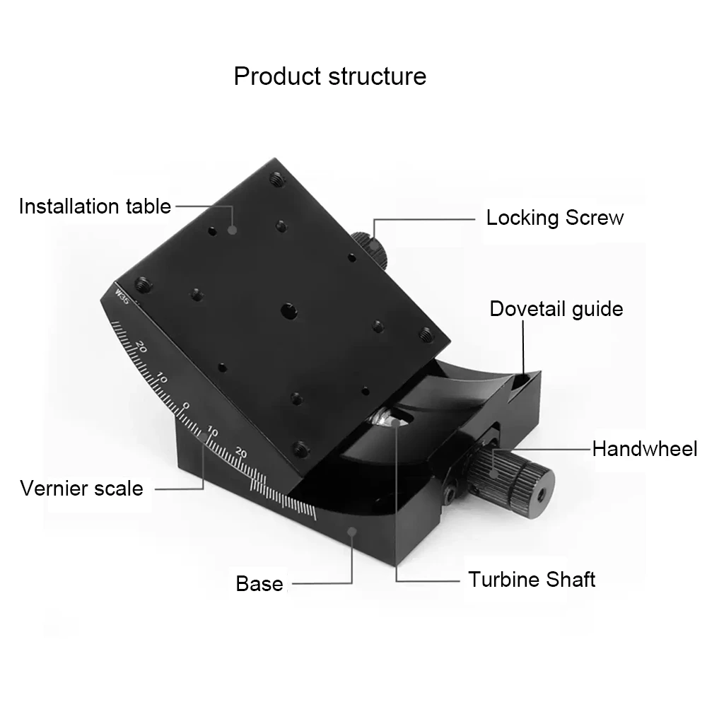 Fine Tuning Goniometer Angular Tilt Slide Table Arc Angle Swing Table Optical Manual Radian Angle Adjustment Table X XY Axis