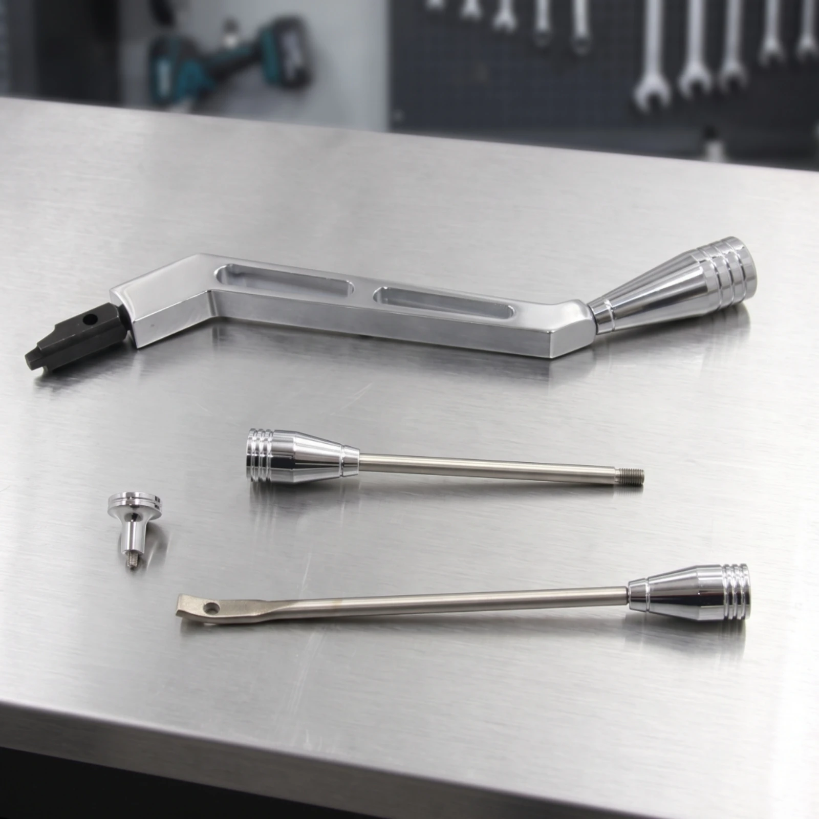Steering Column Gear Lever Dress-up Kit Polished Column Shifter Lever with Rods Hardware Tapered Bright