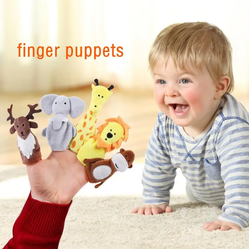 Animal Finger Puppets 5pcs Dinasour Finger Puppets Velvet Cute Animal Style Finger Puppets For Children Shows Playtime Schools