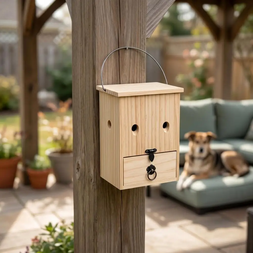 

Wooden Carpenter Bee Trap Eco-friendly Carpenter Bee Trap for Outdoor Use Durable Weather-resistant Wooden Control for Outside