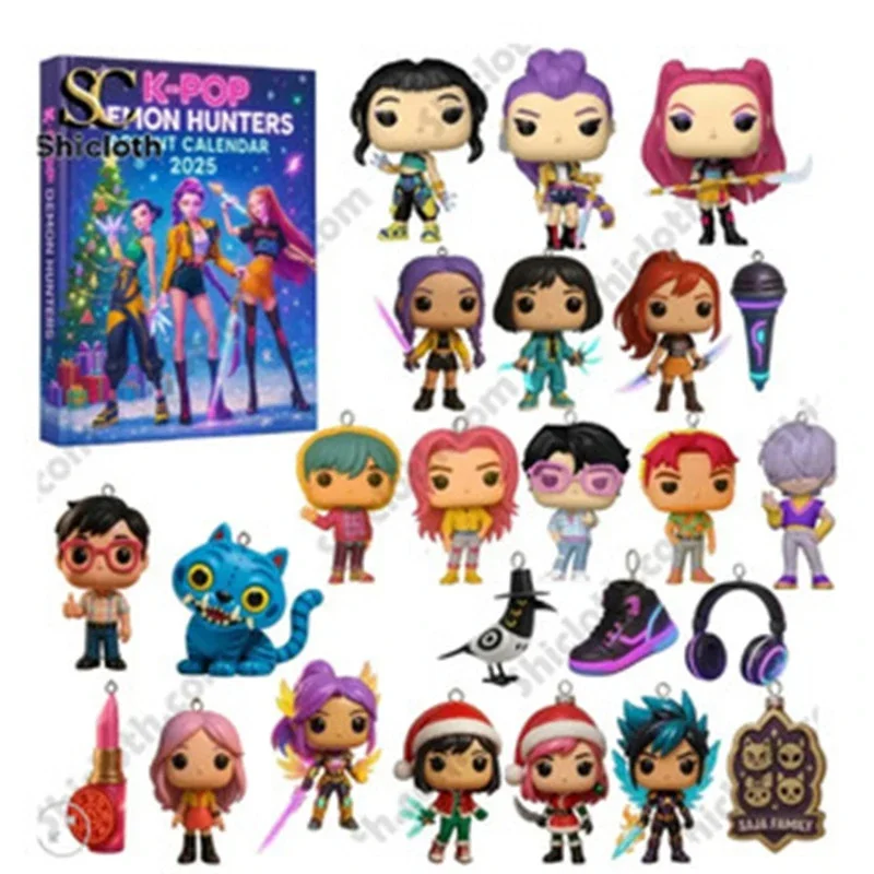 جديد شيطان هنتر موضوع الكرتون عمل أرقام الحلي لشجرة عيد الميلاد تصميم جميل صندوق أعمى لهدايا المهرجانات الخاصة #2