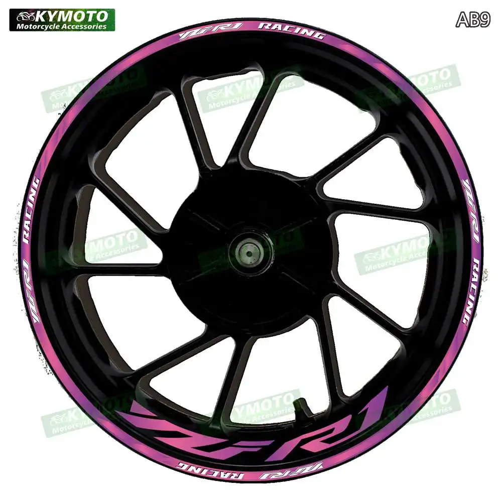 For YZF R1 R 1 R1M motorcycle accessories 17-inch front and rear wheel stickers fairings wheel hub gradient reflective decals