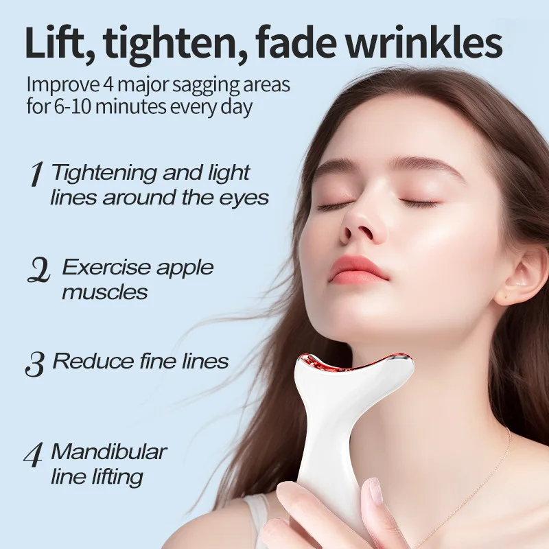 Neck beauty instrument Household 7-color light beauty instrument Neck pattern instrument Micro-current facial lift massage