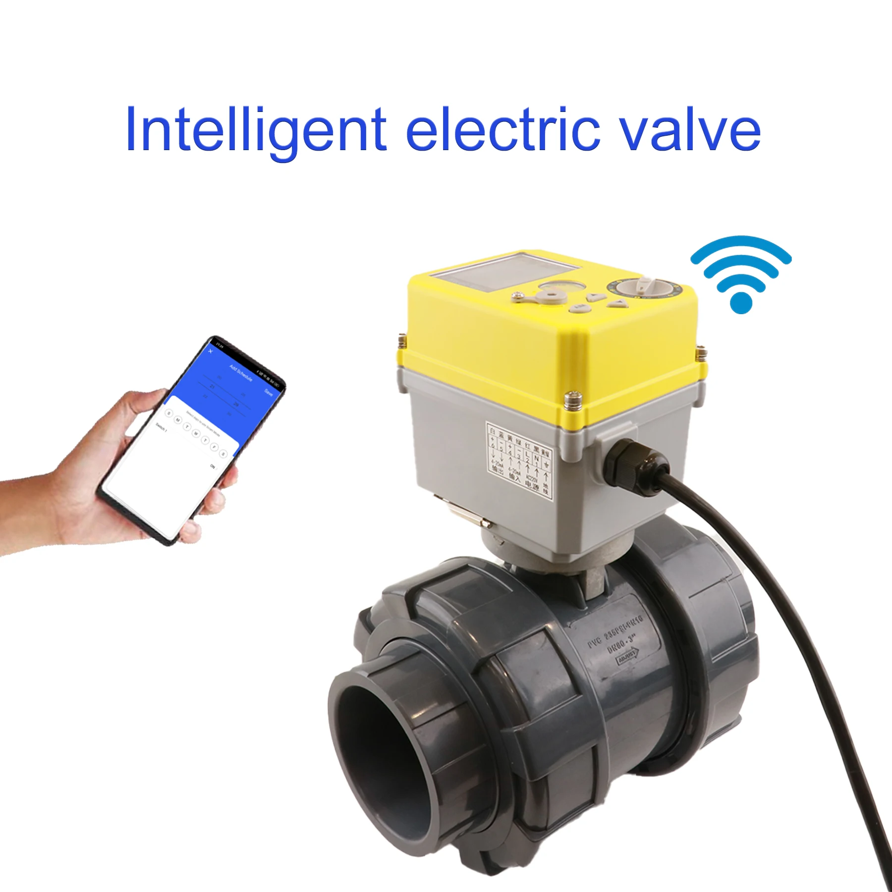 Intelligent Electric Valve Large Torque Two-way PVC Valve AC110V-220V2.5''3''4''6''WIFI Electric Water Valve