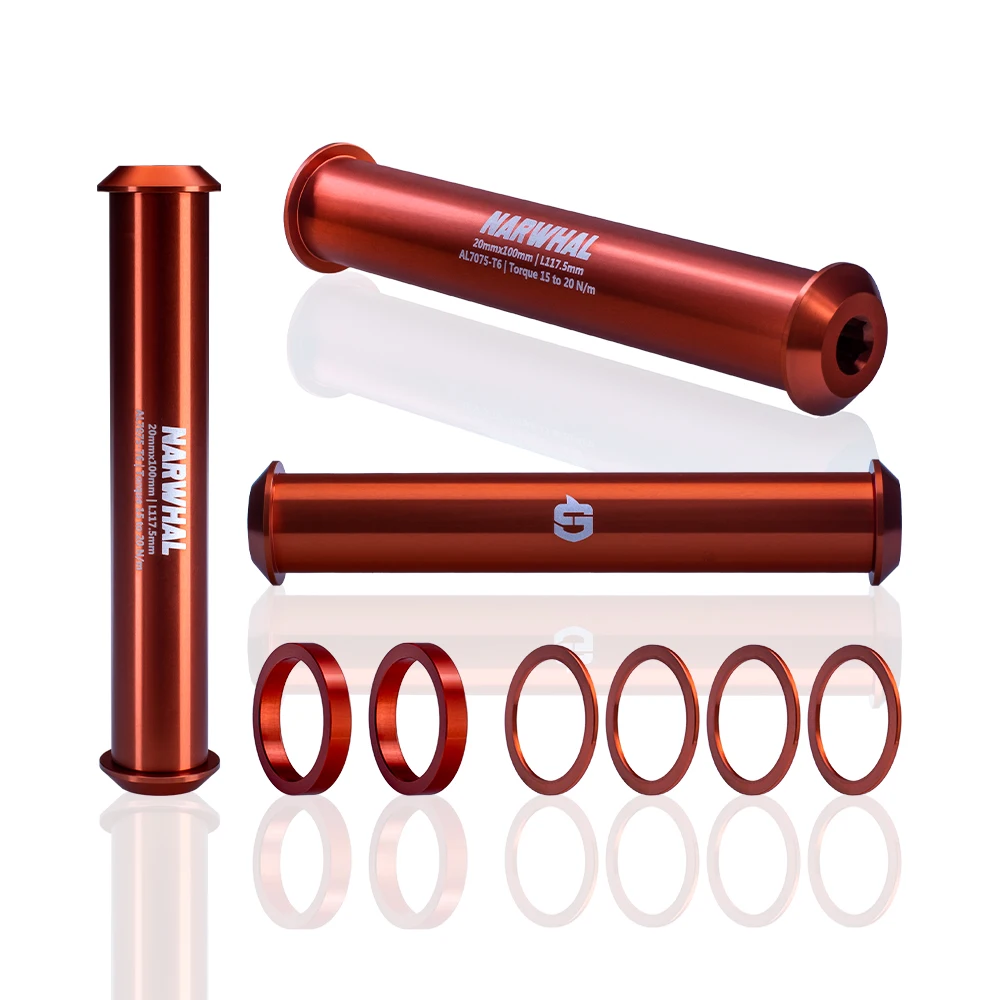 Funsea Race Bike Accessories Thru Axle 20mm BMX Bicycle Accessory Alloy 7075 Full Machine for Front Hub Anodizing Color Narwhal
