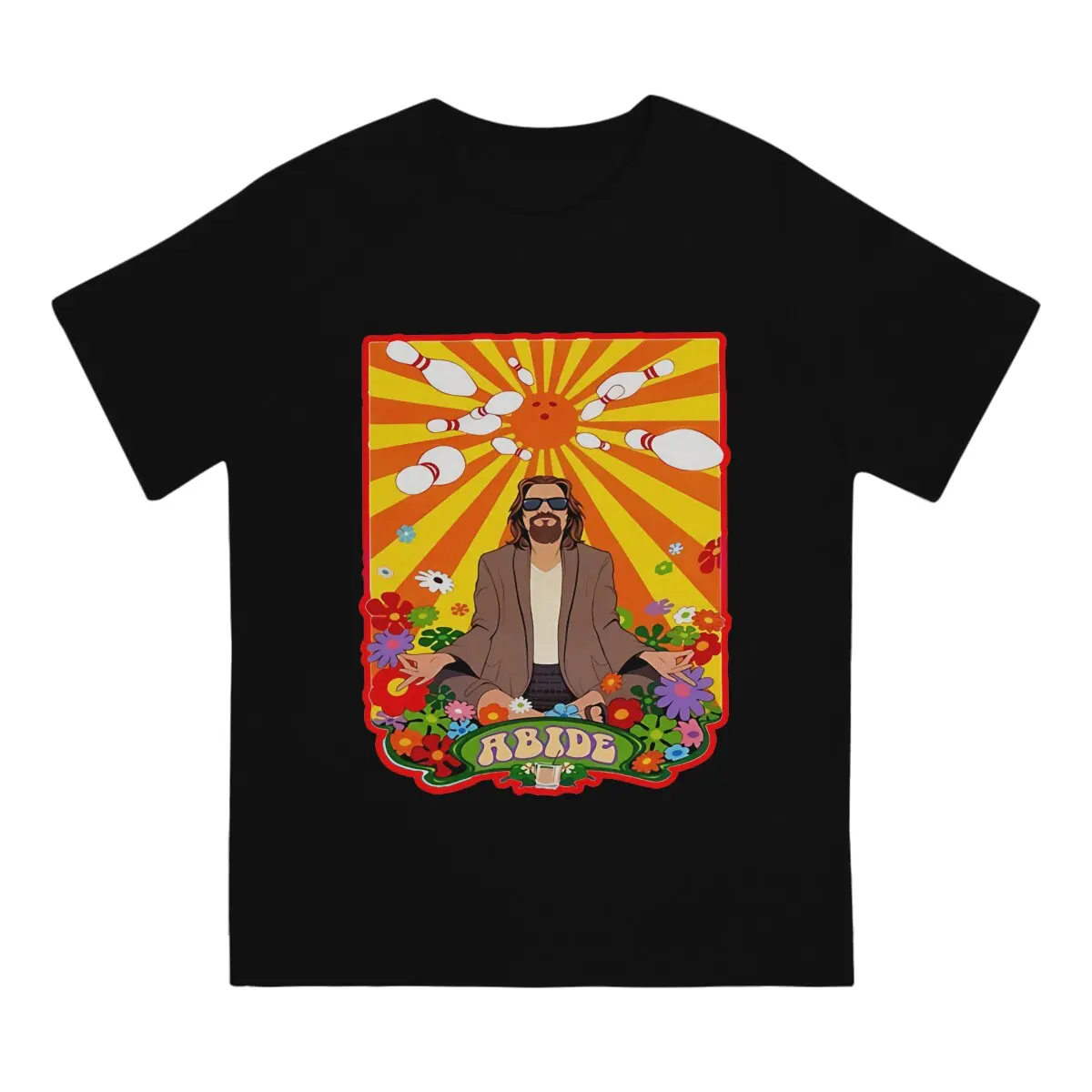 Abide The Big Lebowski Movie T Shirt Grunge Crewneck TShirt Polyester Streetwear