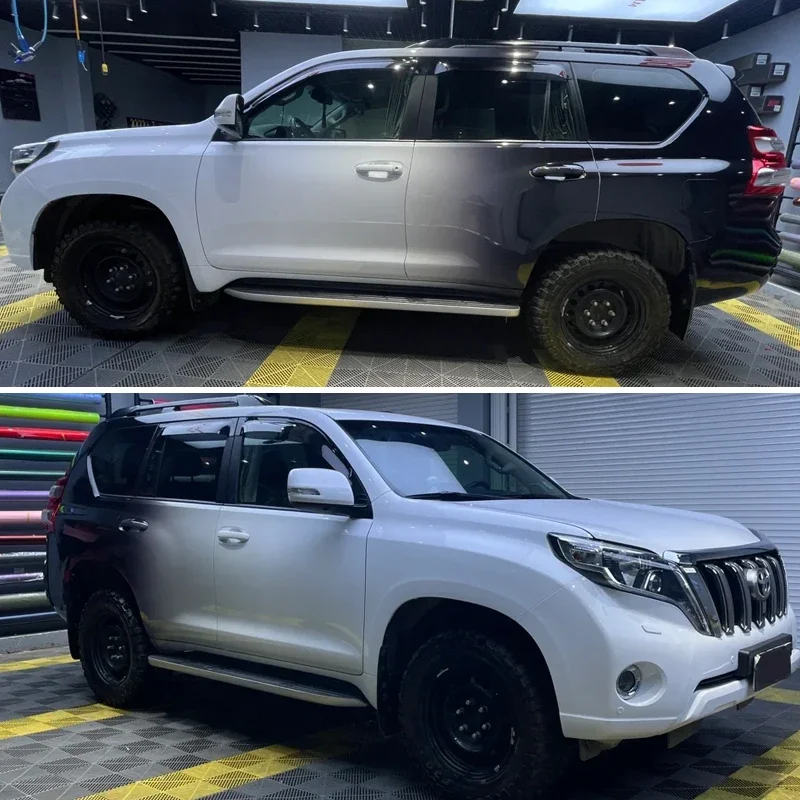 2025 PVC Auto Aanpassen Ontwerp Wikkelfolie Glanzend Zwart tot Oranje Gradiënt Auto Body Sticker Zelfklevende Auto Wrap Vinyl Film