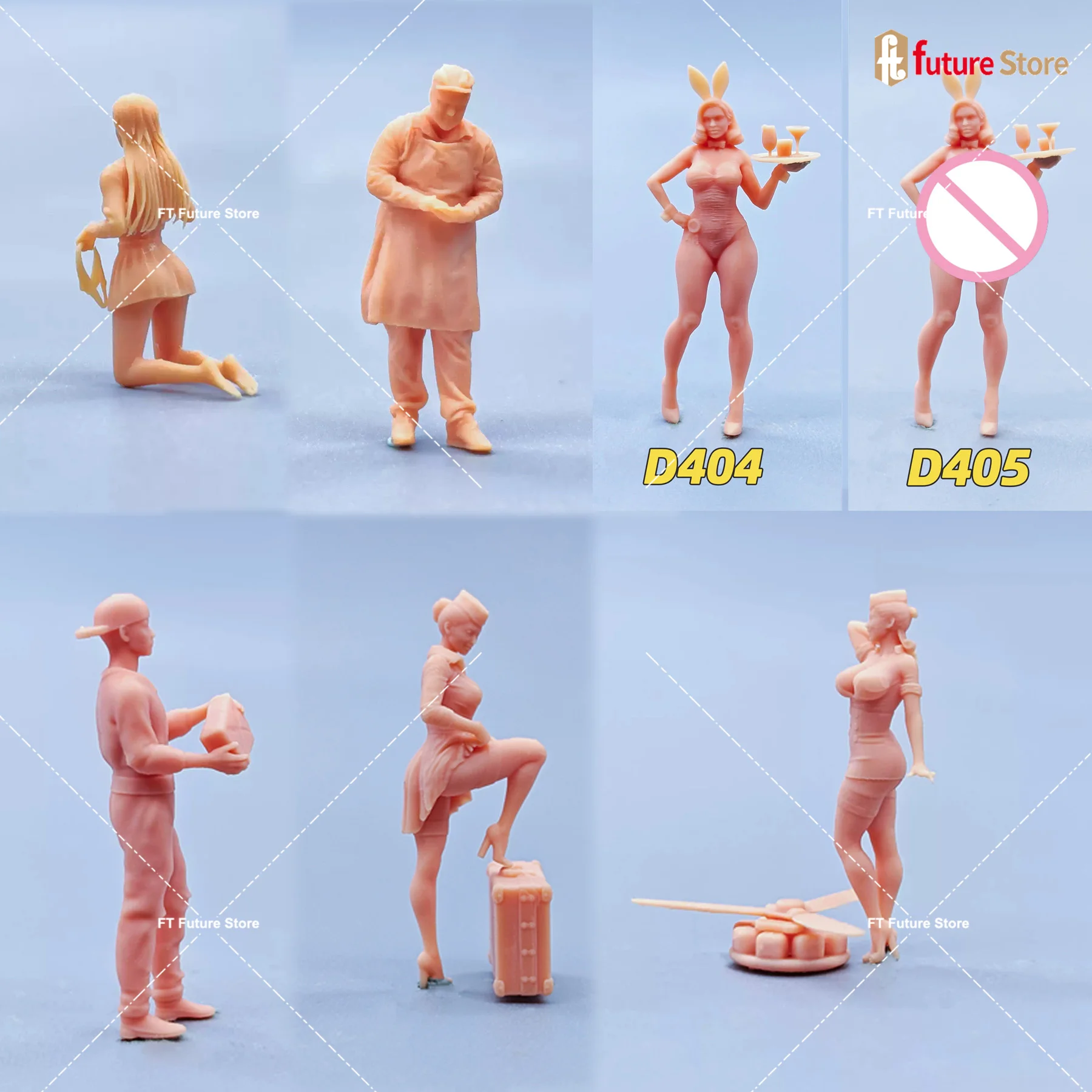 

Miniature Figures 1/87 1/64 1/43 1/24 Flight Attendant Maid Waiter Bunny Girl Model Figurine Mini Doll Scene Prop Display
