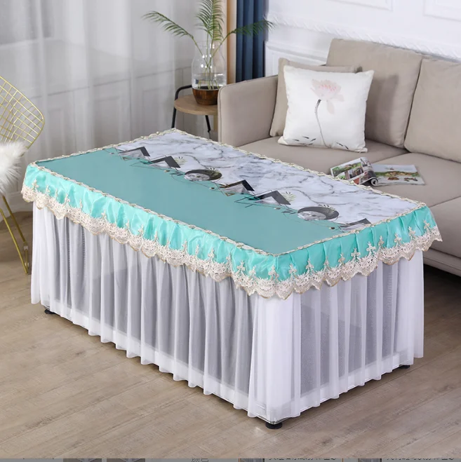 

Split hanging gauze table cover Tea table cover Home daily waterproof and oil resistant Non wash rectangular cover