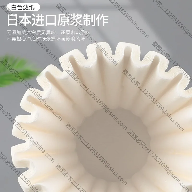 50 Pieces Unbleached Hand-Brewed Coffee Filter Paper Cake-shaped Dripper for Home Drip-Type Coffee Brewing