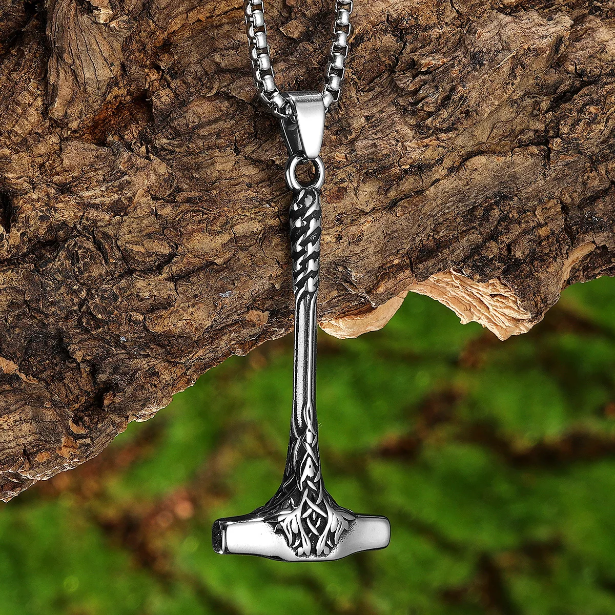 

Simple Thor's Hammer Men Necklaces With Pendant Stainless Steel Jewelry For Male Women Punk Hip Hop Accessories Gifts Wholesale