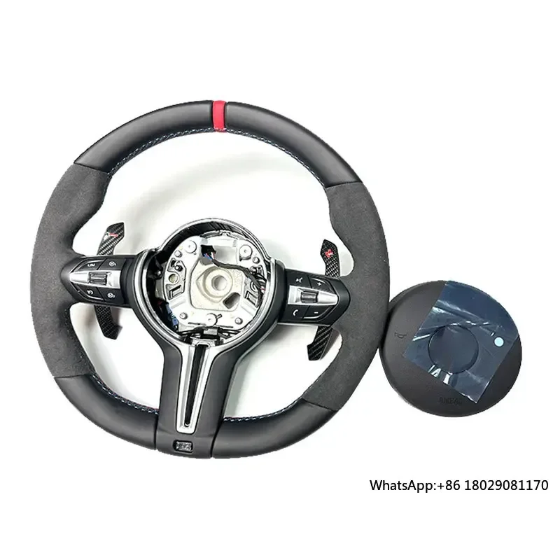 

MP Red Top Alcantara Steering Wheel for BMW F30 F80 F82 M3 M2 M4 M5 M6 F10 F12 F32 Steering Wheel with carbon fiber paddles