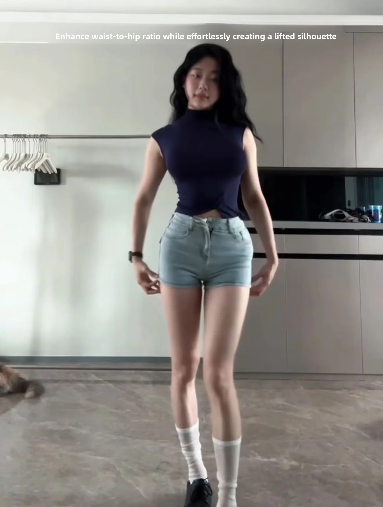 

Summer New Design Pure Desire Wind Knot Denim orts Wide Leg High Waist ort Pants Body a Hot orts