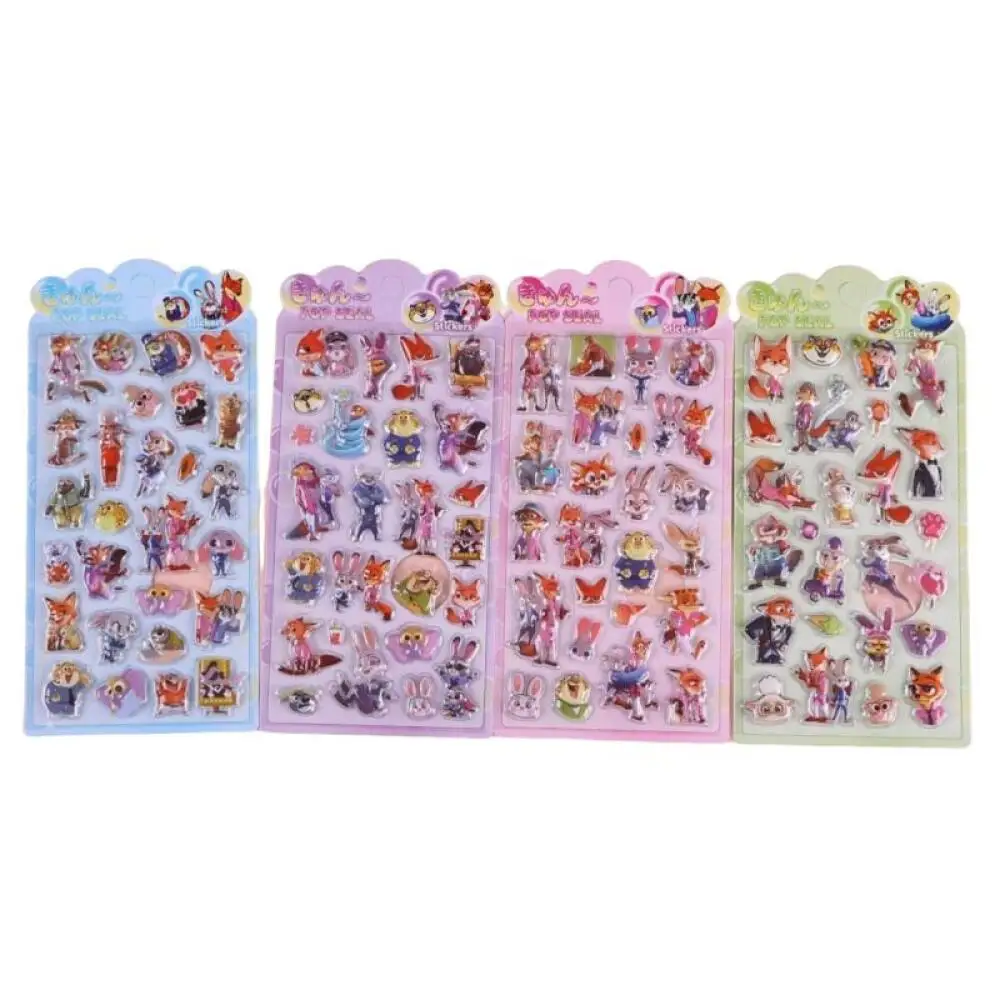 Random 1Pcs New Model Disney Zootopia Judith Hopps Three-Dimensional Relief Crystal Sticker Diy Phone Case Water Cup Friend Gift