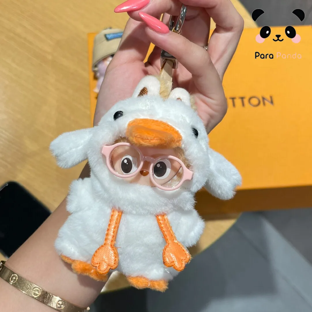 Cute Duck Dinosaur Outfit Clothes for Pop Mart Labubu 4.0 Mini Heart Password Series Doll Adorable Mini Doll Costume