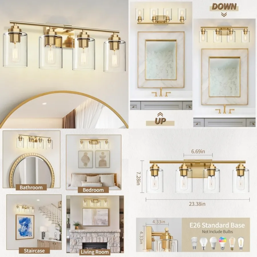 

Bathroom Vanity Light Over Mirror, Bathroom Light Fixture Wall Sconce Lighting for Bedroom, Living Room