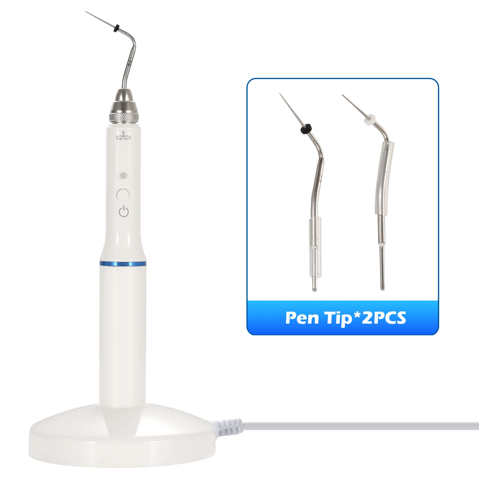 Wireless de ntal Endo Obturation Heated Pen 3s Fast Heating to 200℃ for Gutta Percha Obturation+2pcs Heated Tips