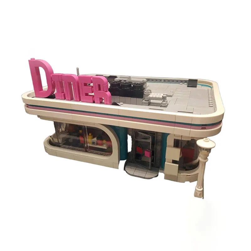 

1314pcs MOC Downtown Diner Redesign Creator Expert Model Building Blocks Christmas Gift Architecture Toys Creative Idea Brick