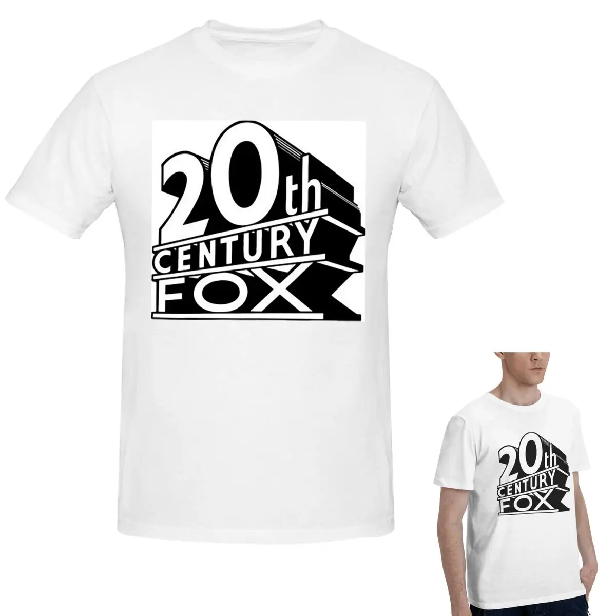 

100% Cotton 20th Century Fox T-Shirt Men's Classic Oversized T Shirt Men Crew Neck Summer Shirts Tops S-6XL