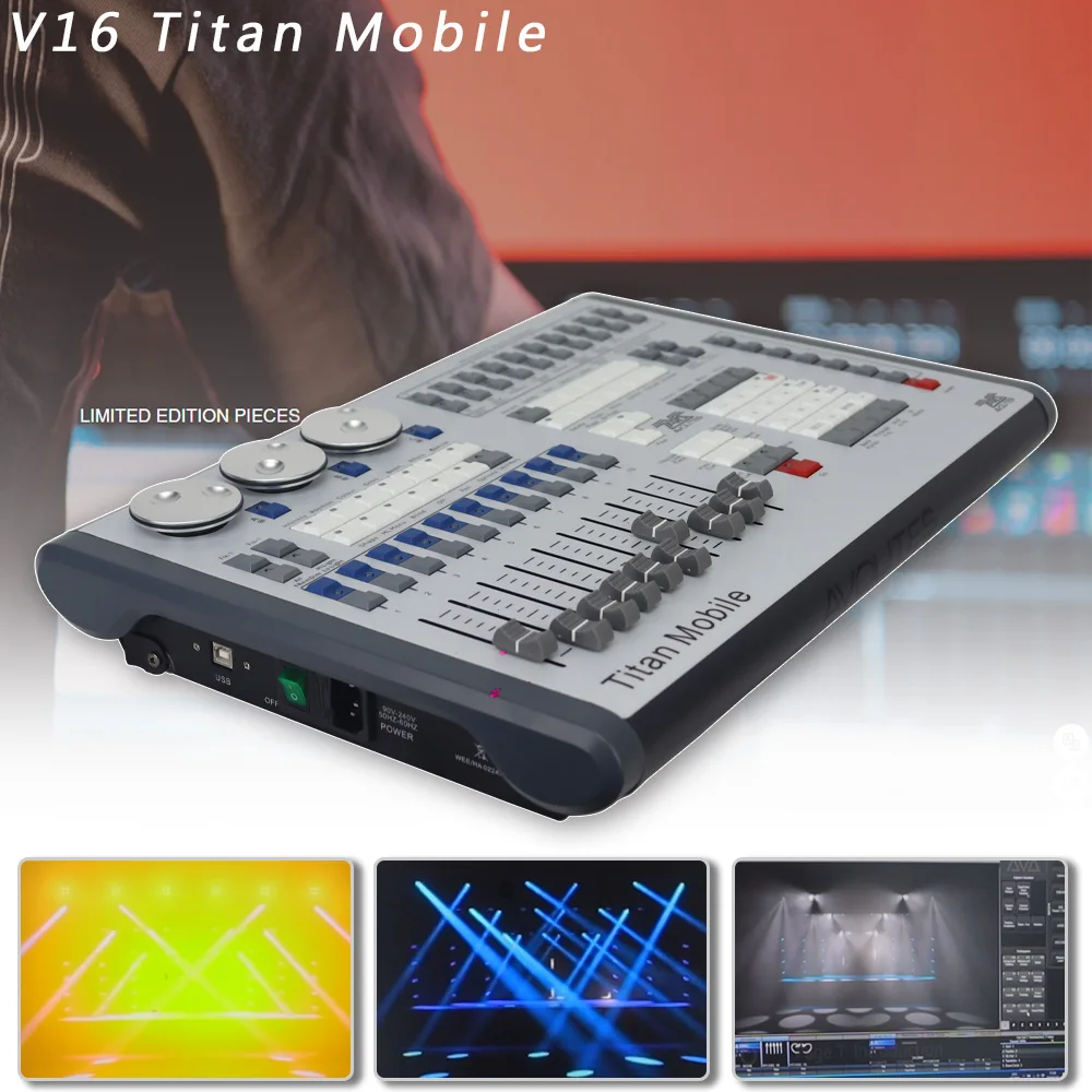 titan professional mobile console wing iluminacao de palco dj disco independent dmx512 output 2048 canais 16 canais 01