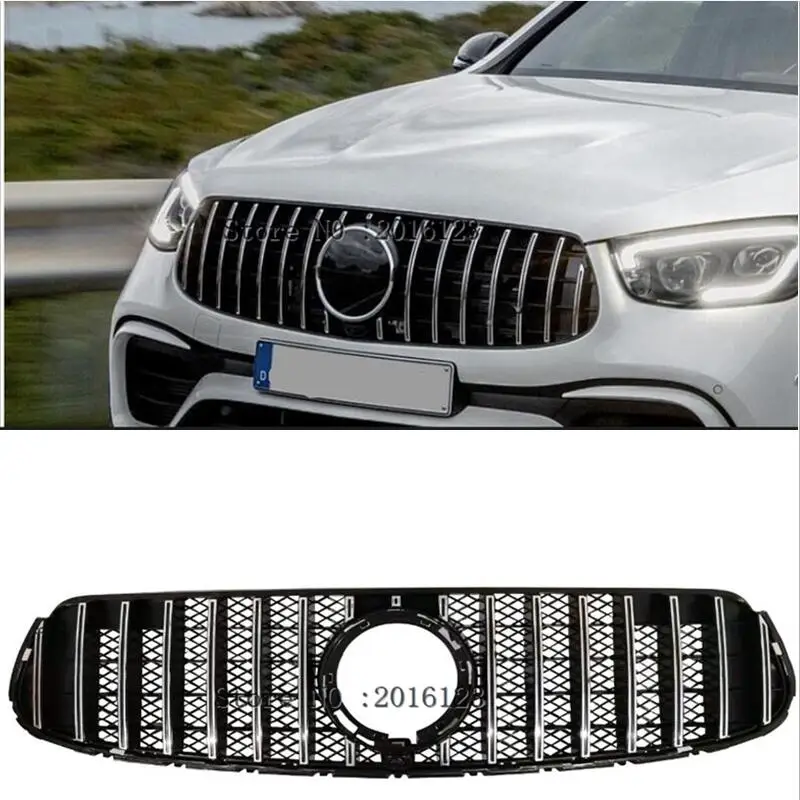 

Front Hood Grille Bumper Panamericana GT Grille For Mercedes Benz GLC Class X253 2020-2022 Facelift GLC200 GLC250 GLC300 GLC400