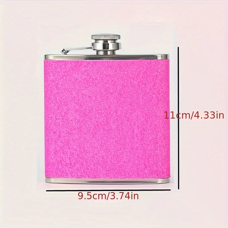 1pc Glitter 6oz Stainless Steel Hip Flask -Girls Glitter Bling Pocket Decorative Flask for Vodka Whisky