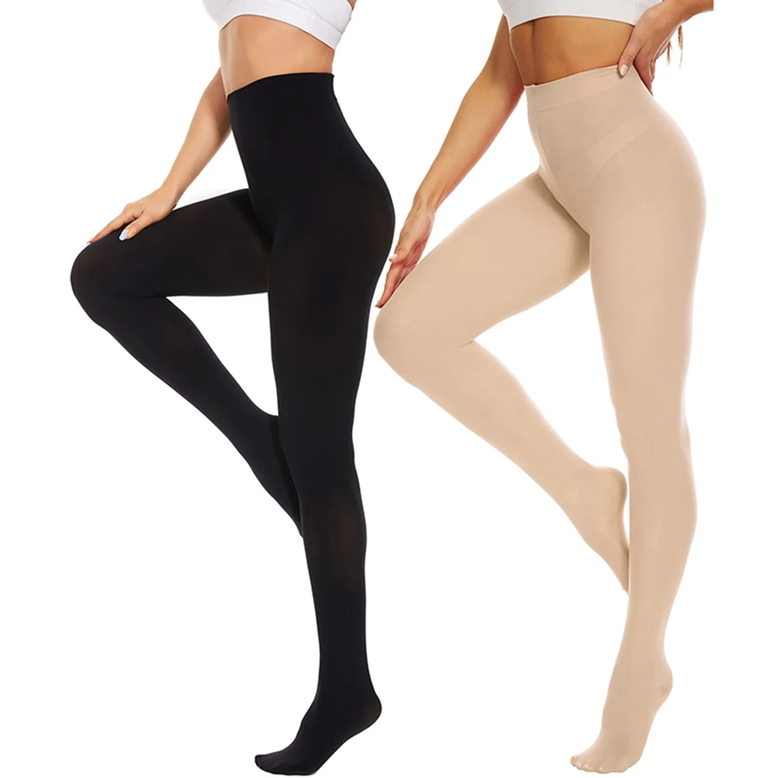 Damen Leggings Frühling Herbst hohe Taille elastische Schlankheit Bauch dünne Strumpfhose atmungsaktiv hohe Elastizität glatte Grund Strumpfhose