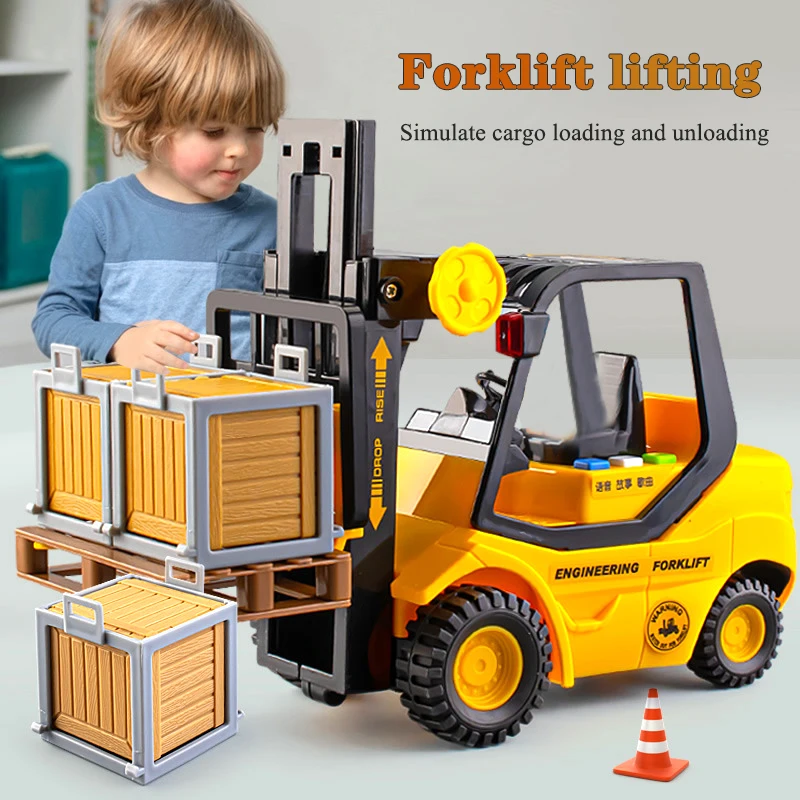 

Large Inertia Engineering Vehicle Simulation Forklift Crane Lifting Crane Model Warehouse Transportation Toy Car Boy Gift