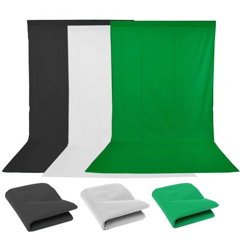 Infinite Photographic Background 3 Colors-White, Black and Green TNT - 1,60m x 3m