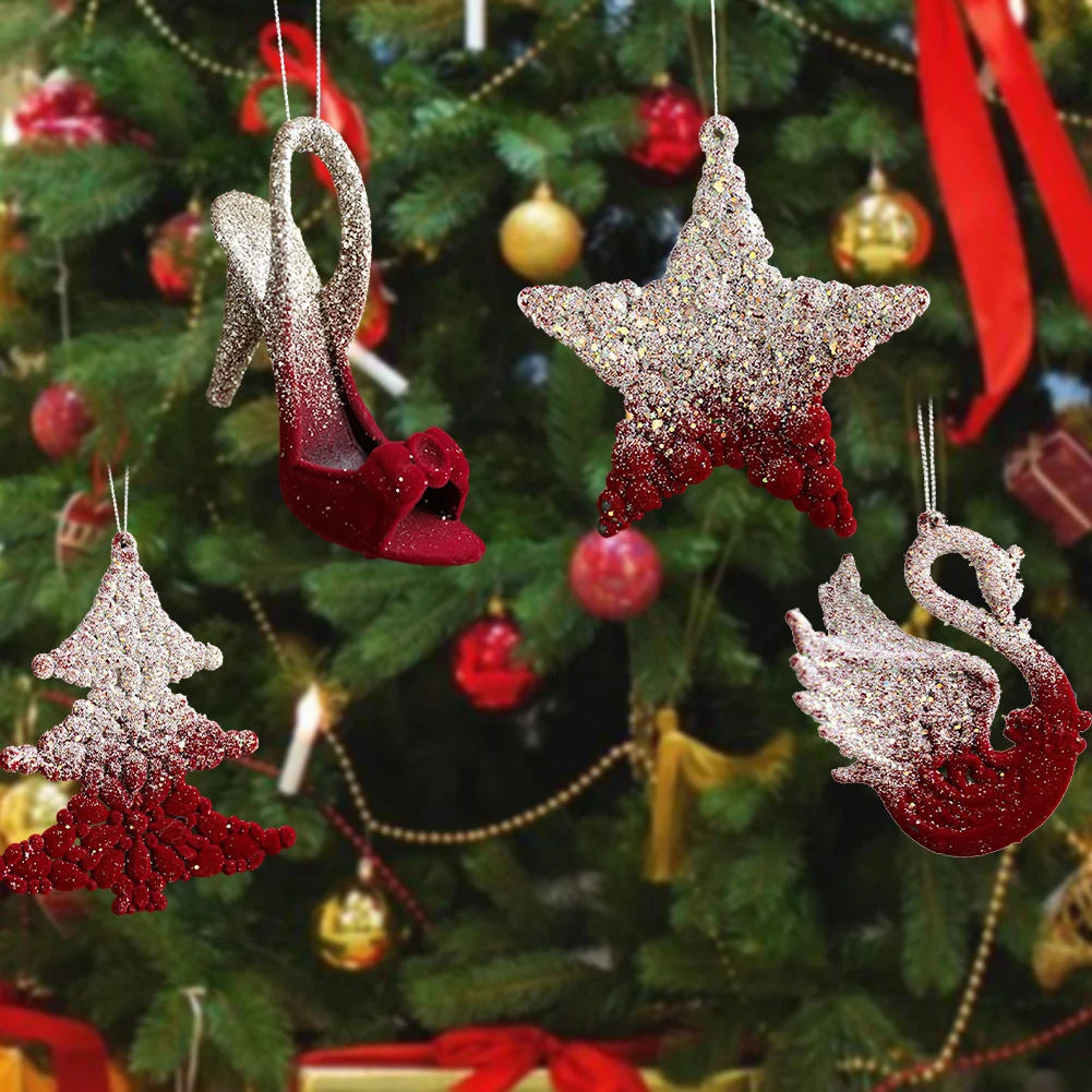 Xmas Tree Pendants Snowflake Angel Deer Hanging Ornaments Christmas Decorations For Home Kids Toy 2025 Navidad New Year Party