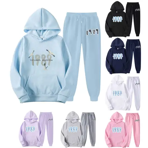 Taylor The Eras Tour-Sudadera con capucha y pantalones de chándal para hombre, chándal con estampado de Álbum de medianoche, ropa deportiva, conjunto de 2 piezas
