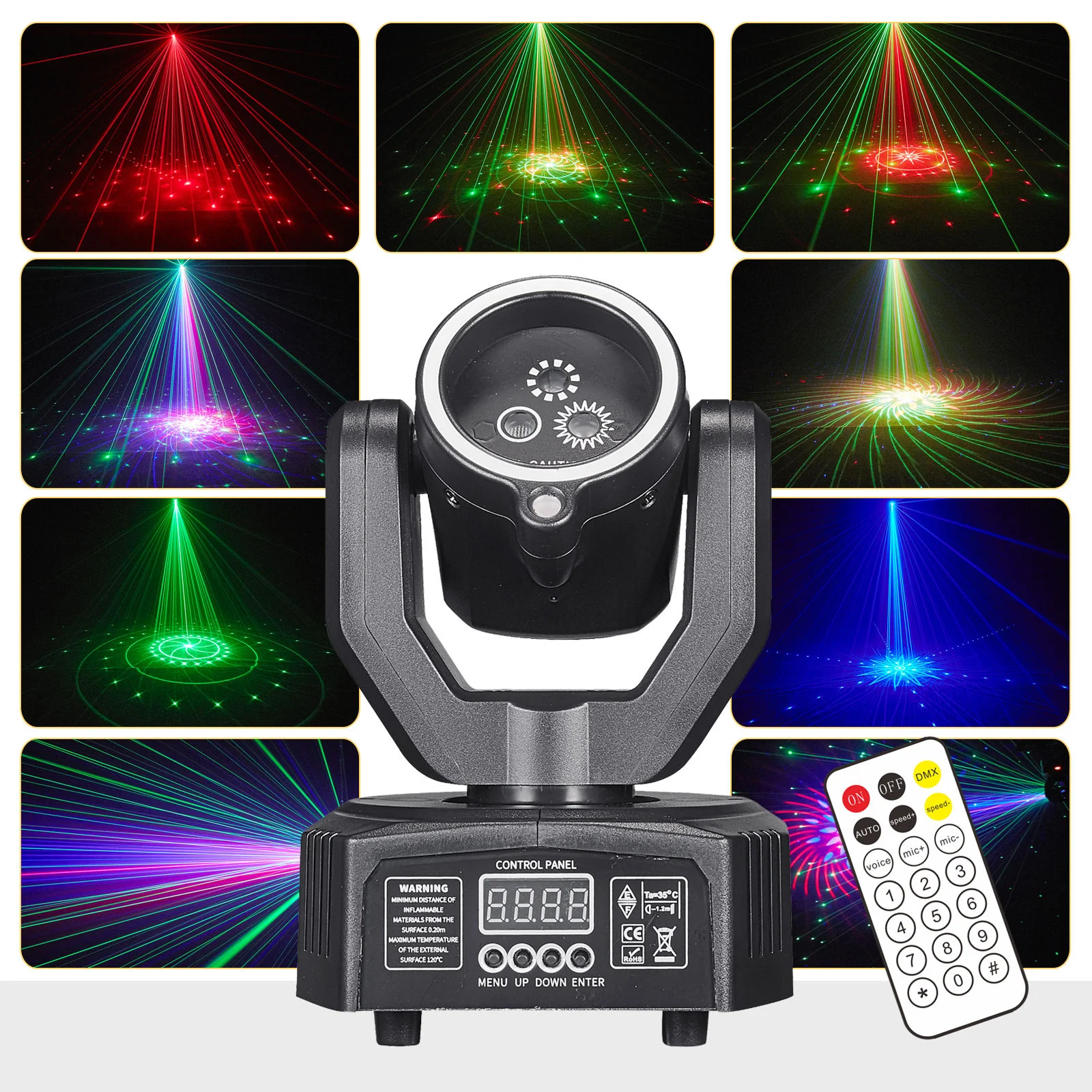 Super Mini 20W 3-in-1 Pattern Stage Light with Remote Control for Mobile DJ Disco Laser KTV Party Lights LED Aperture Effect